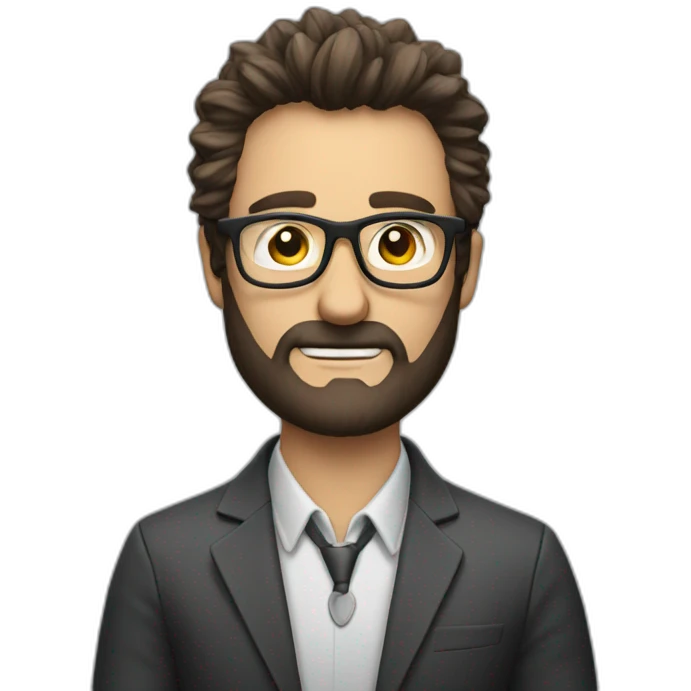 extremely hairy all over boss man with glasses emoji