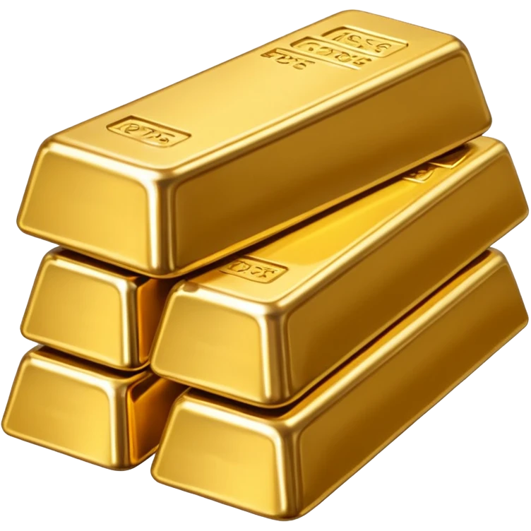 several gold bars, realistic lighting, no text or engravings, smooth surface emoji