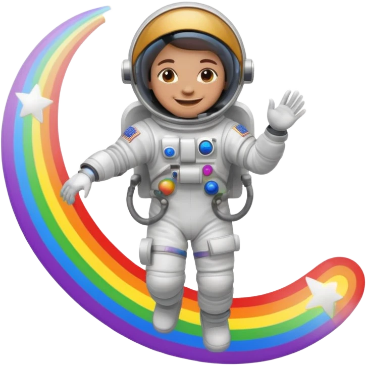 Astronaut on rainbow trail emoji