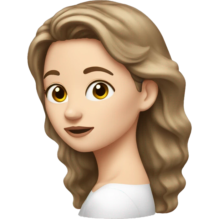 white girl applying cream on face brown hair emoji