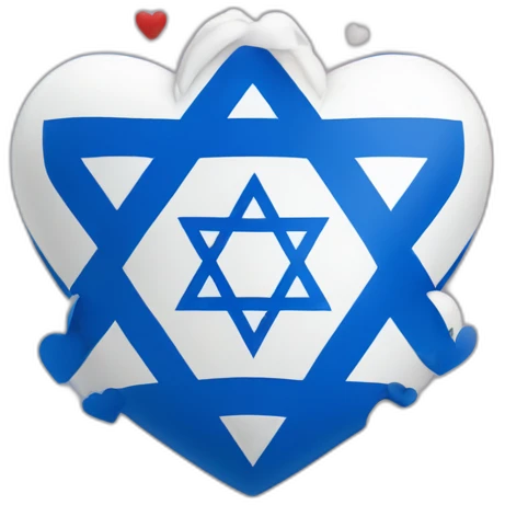 Israel flag surrounded by hearts emoji