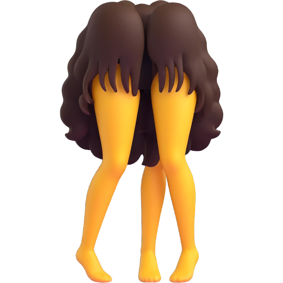 legs with hair, 3D emoji style emoji