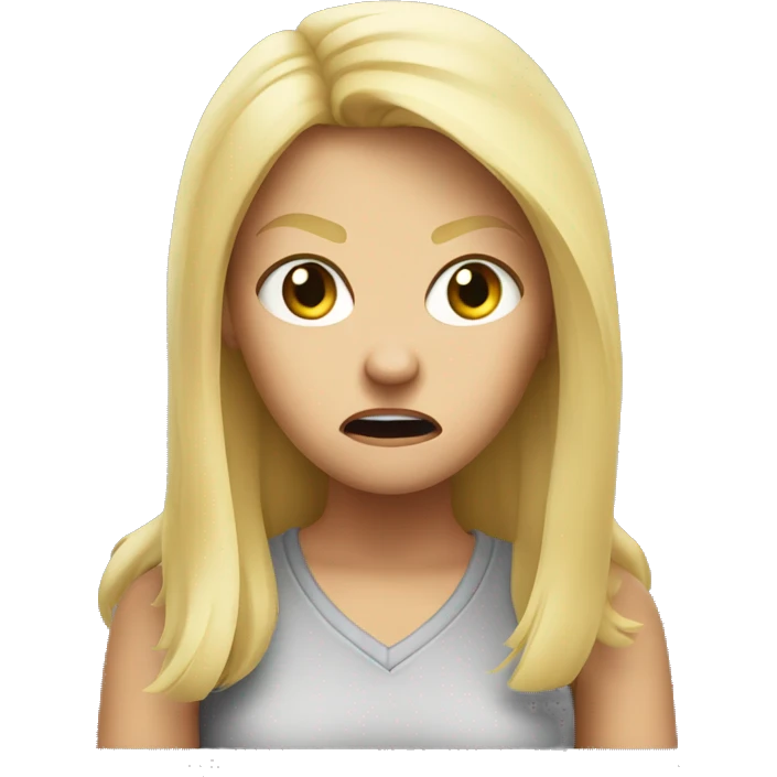 Angry blonde girl emoji