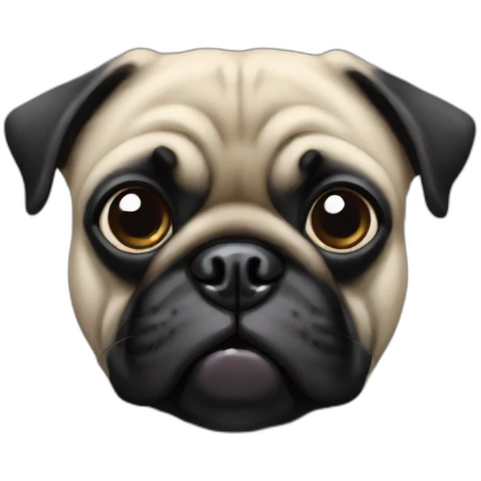 Black pug emoji