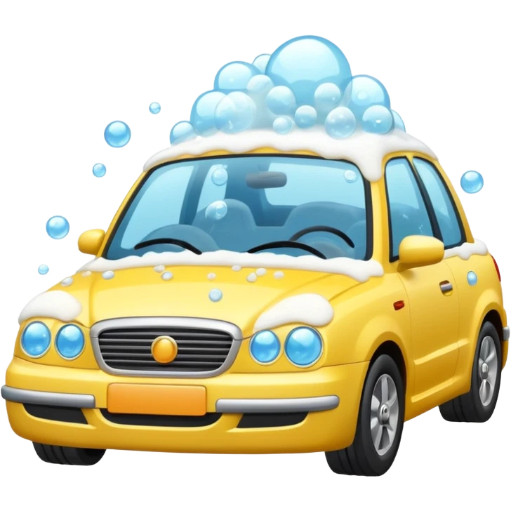 car completely covered in bubbles during a car wash scene emoji