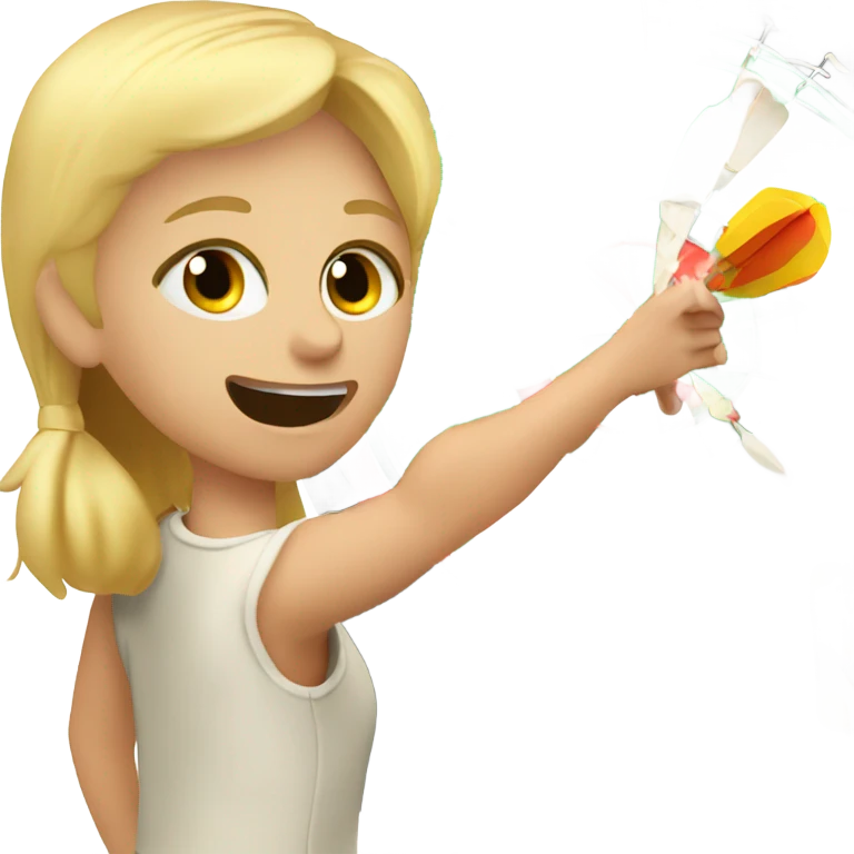 Blonde kid playing darts  emoji