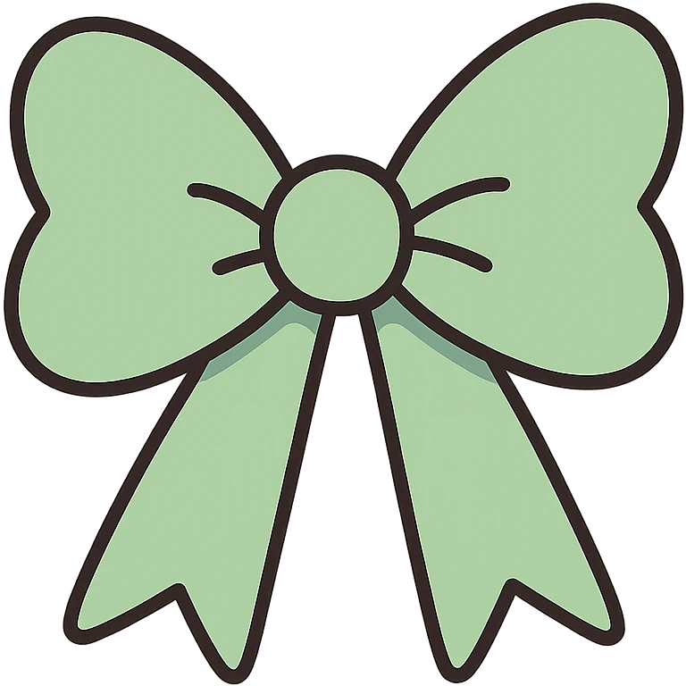 simple and cute matching bow in pastel green emoji