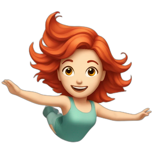 flying girl with red hair emoji