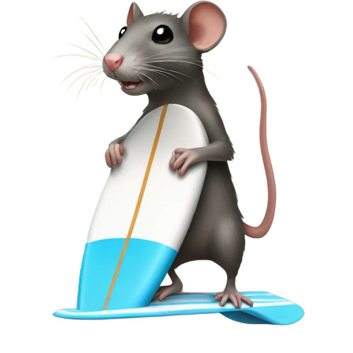 a rat on a surf board emoji