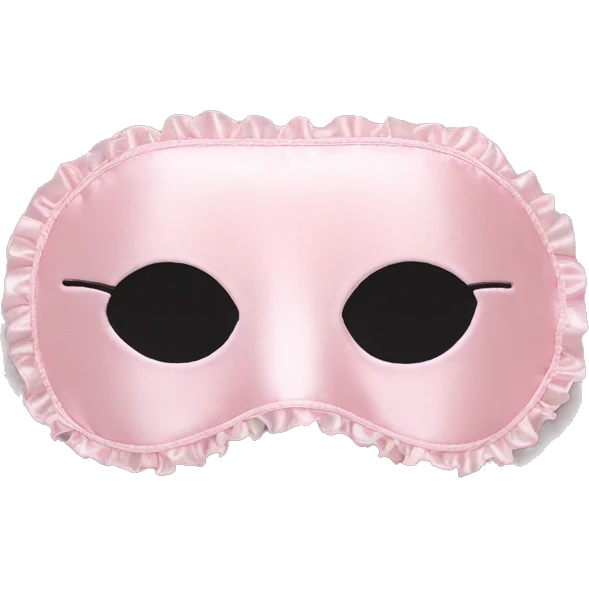 Light pink Frilly satin sleep mask no eyes emoji