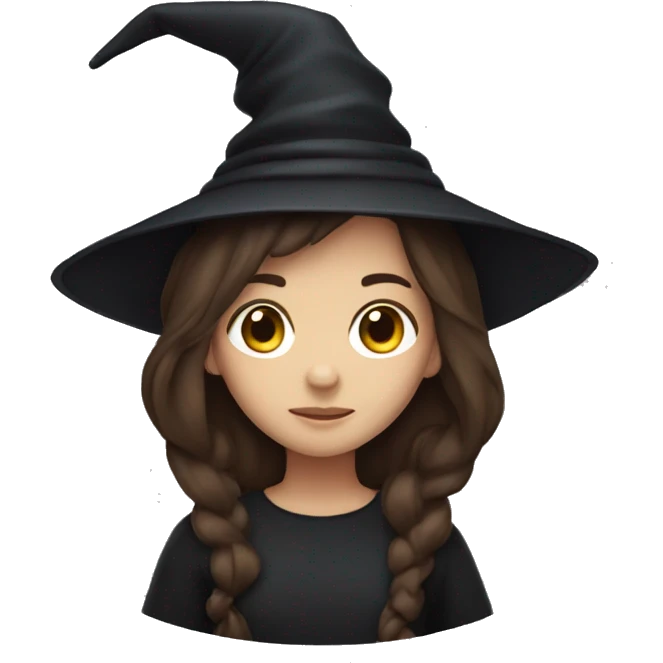 Witch, Brown hair, Little Girl  emoji