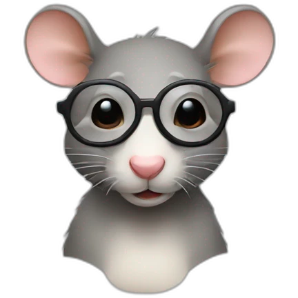 Un rat avec des lunettes emoji