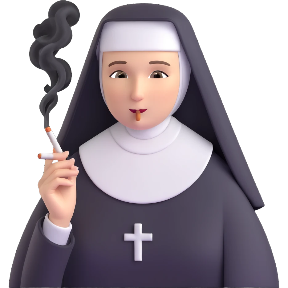 nun smoking a cigarette emoji