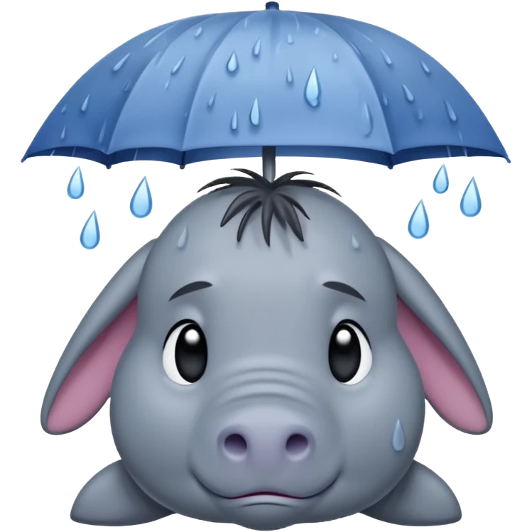 Disney’s eeyore sad under a rain cloud  emoji