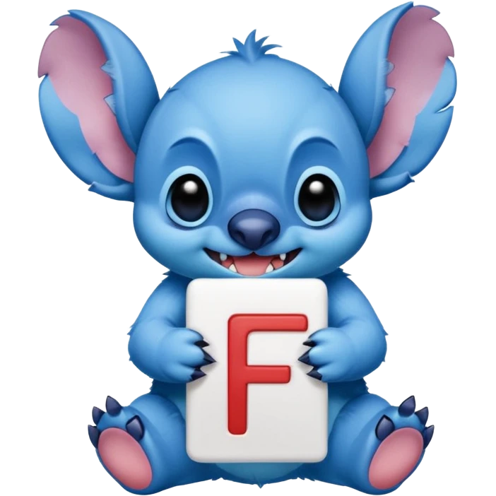 Stitch with the alphabet f emoji
