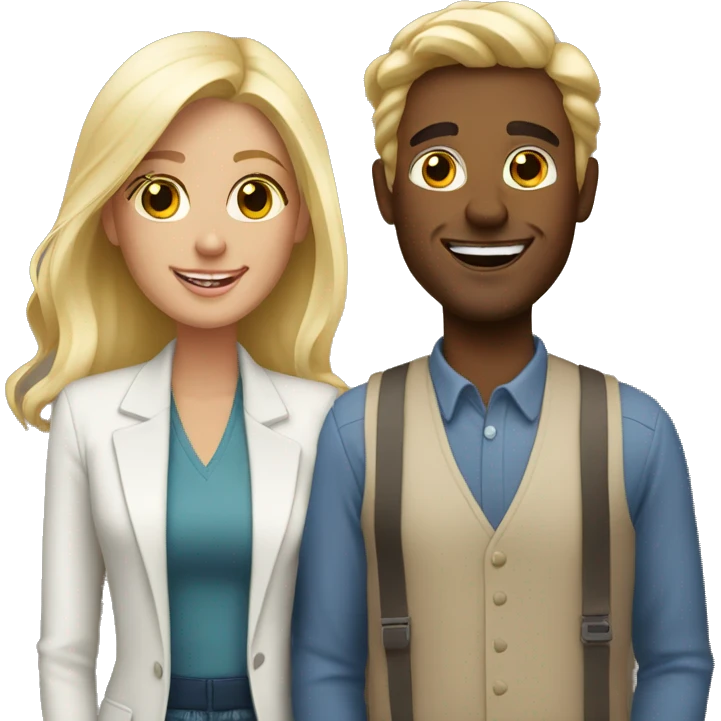 Good looking white couple on a date emoji