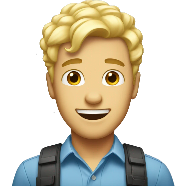 blonde hair guy who looks excited  emoji