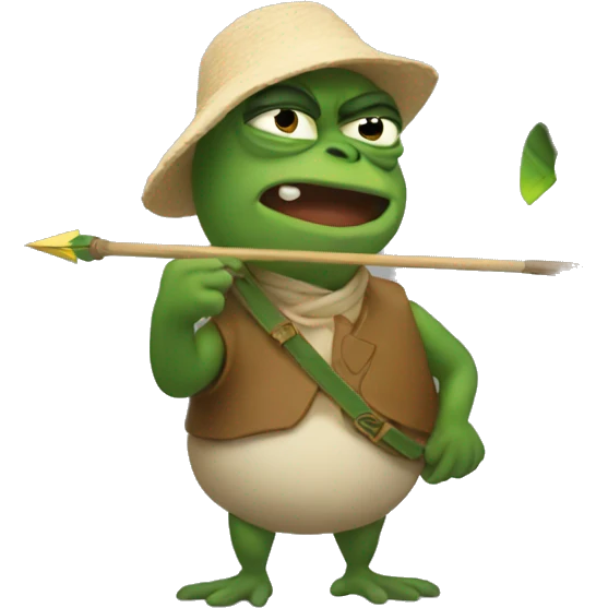 Pepe throwing an arrow emoji
