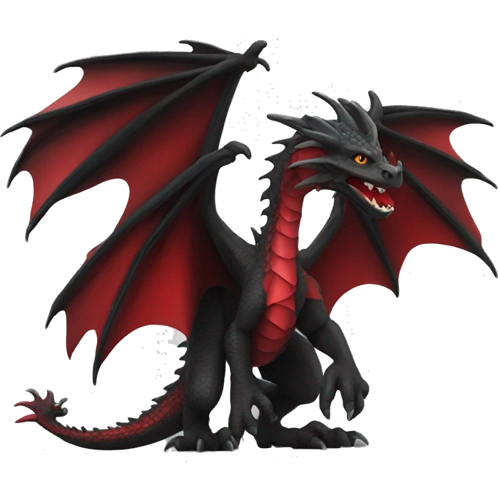 Dragon noir et rouge  emoji