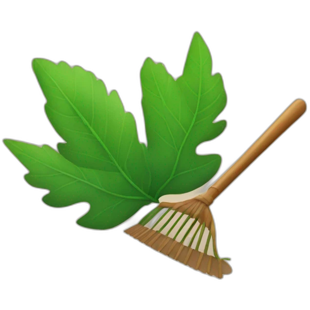 Rake with leaves emoji