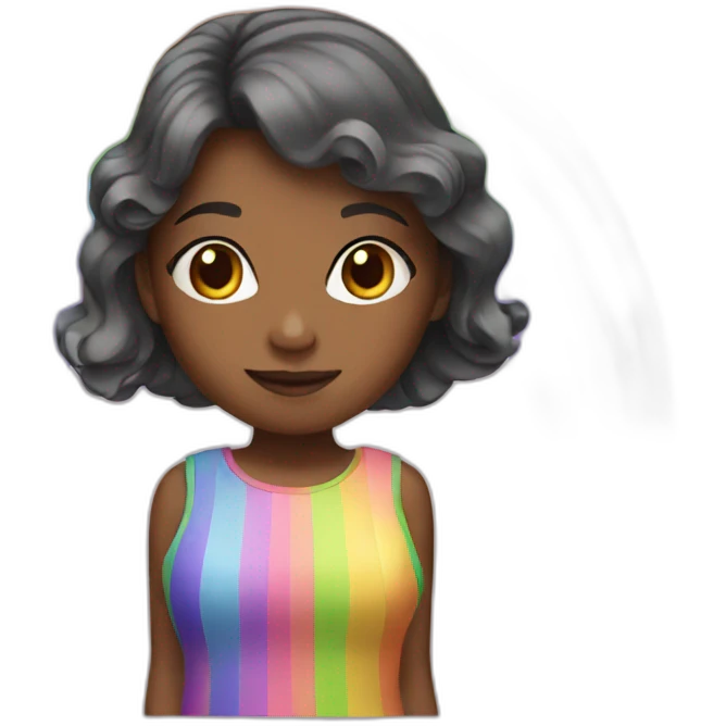 Girl with rainbow dress emoji