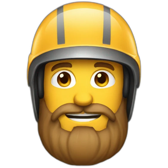 man with a beard and a helmet emoji