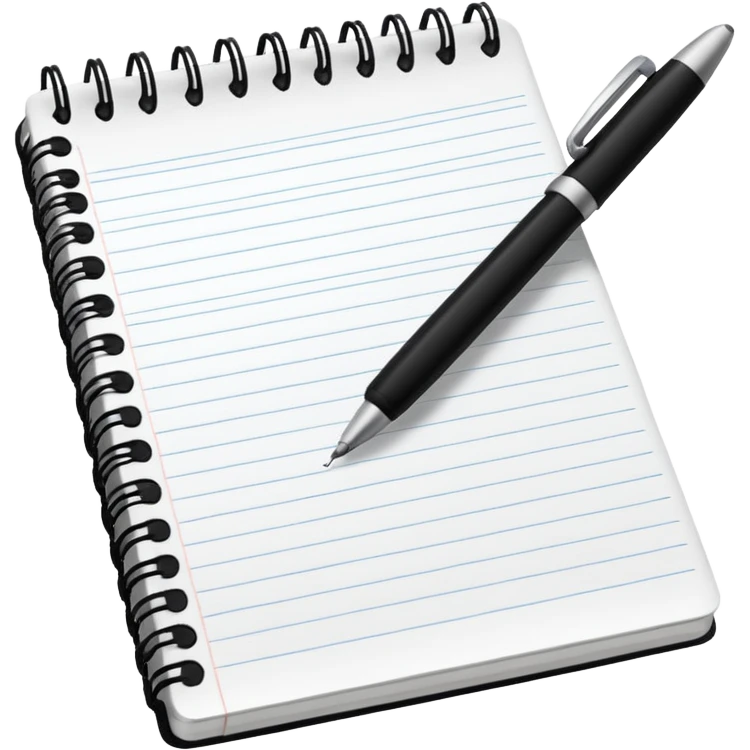 libreta con pluma escribiendo sobre ella emoji