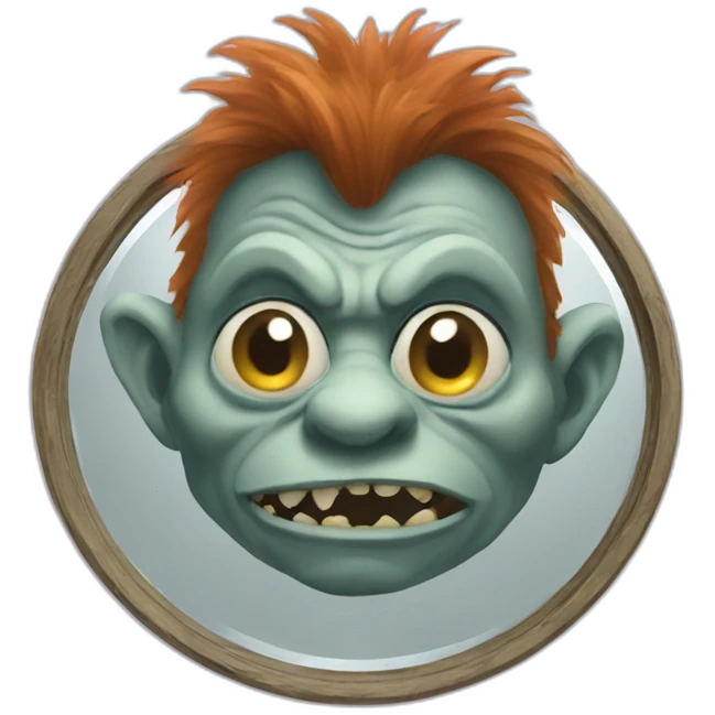 A troll with a distorted mirror emoji