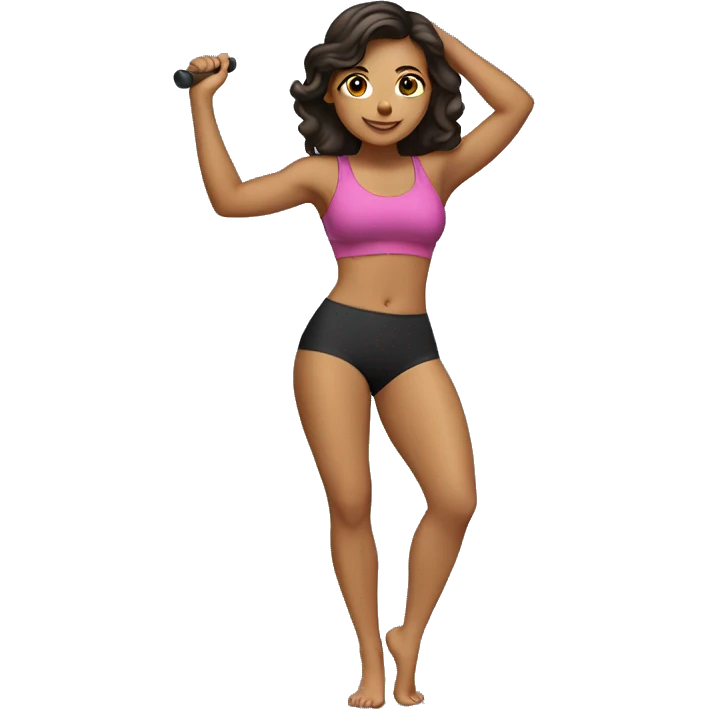 Hispanic woman doing pole fitness  emoji