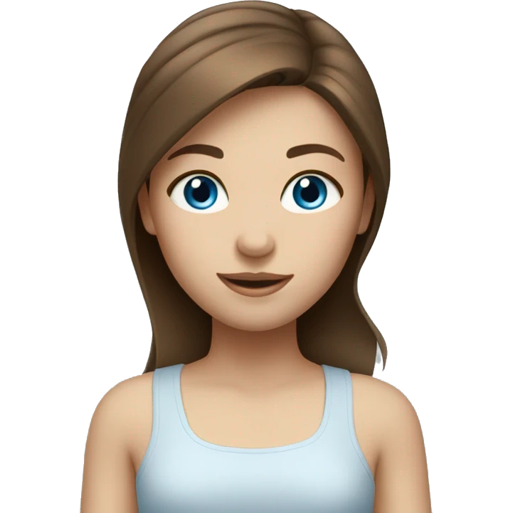 a girl with brown hair and blue eyes emoji