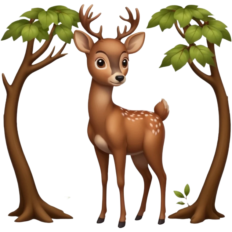 A gentle deer standing quietly under forest branches.











































 emoji
