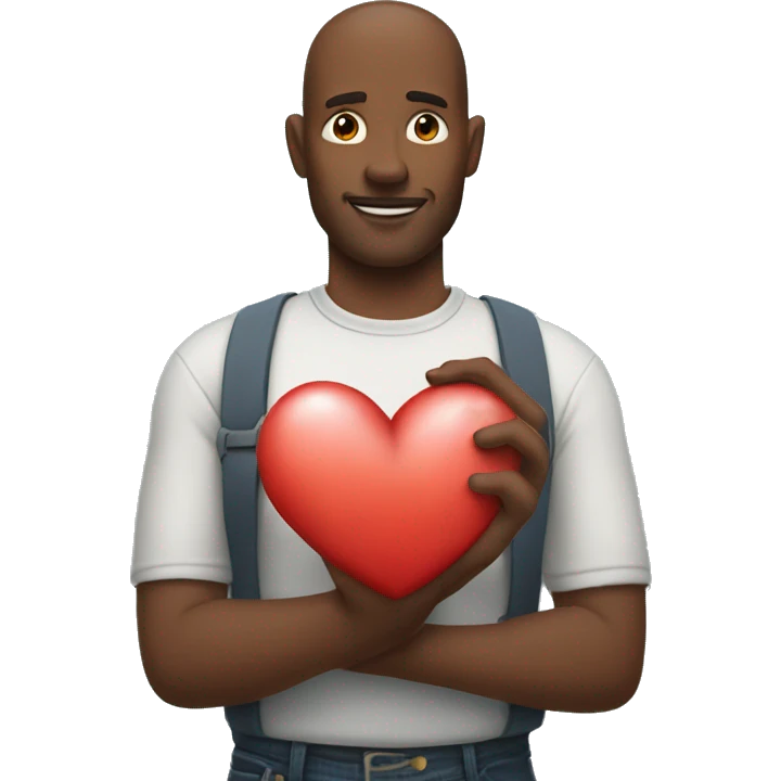 Dad holds his heart in his hand emoji