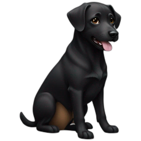Dog all black  emoji