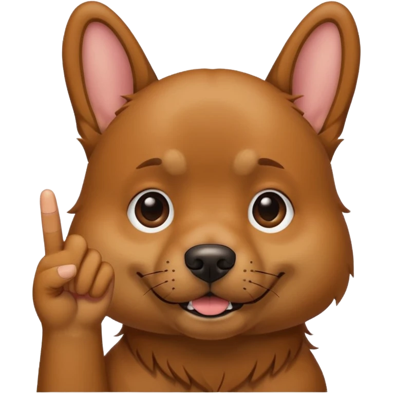 A dog putting the middle finger up emoji