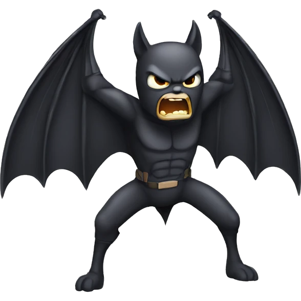 fighting angry classic bat with wings emoji