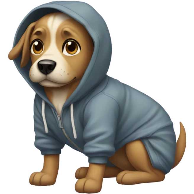 Dog in hoodie and crocs emoji