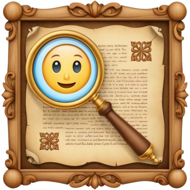 a magnifying glass over a scroll, representing the careful study and interpretation of texts emoji