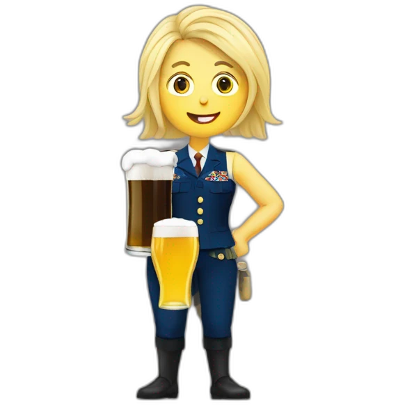 Marine lepen avec une bière emoji