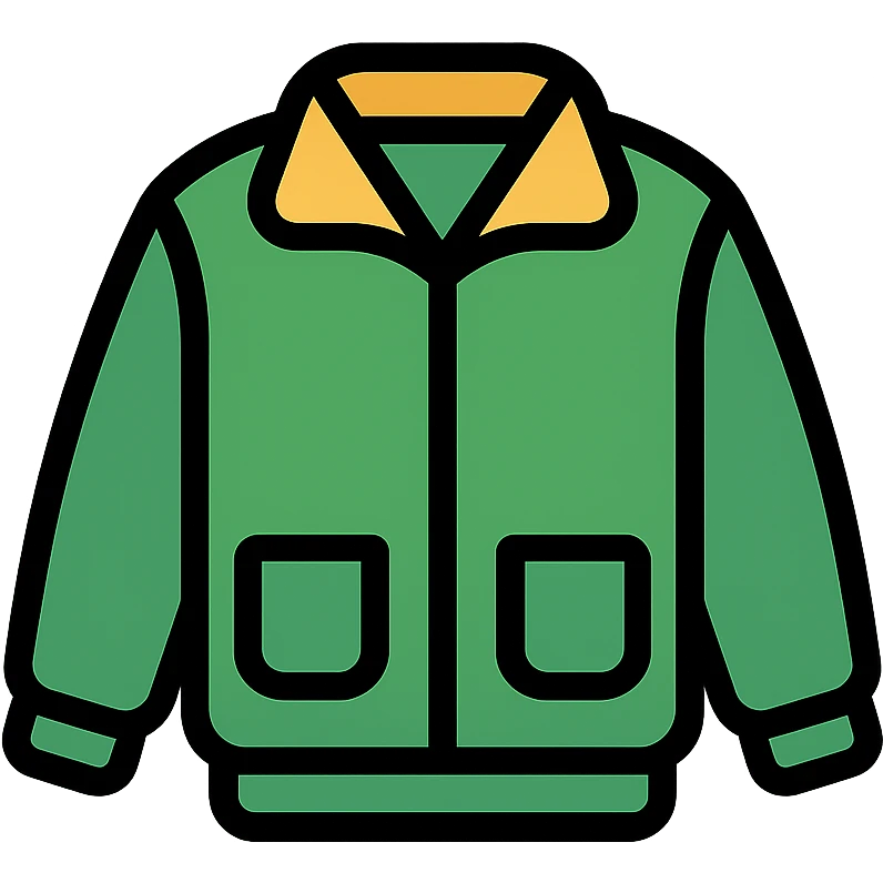 green jacket icon, color outline style emoji