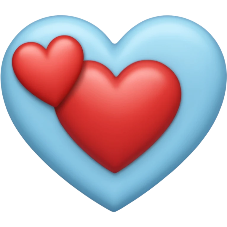 Crea un emoji de corazon que una mitad sea celeste y la otra blanca y en la unión de los colores que este difuminado emoji