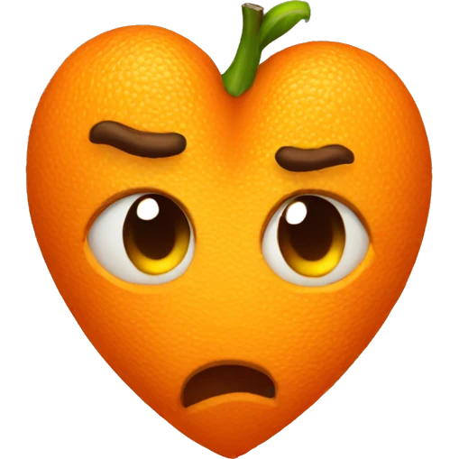 Orange heart broken emoji