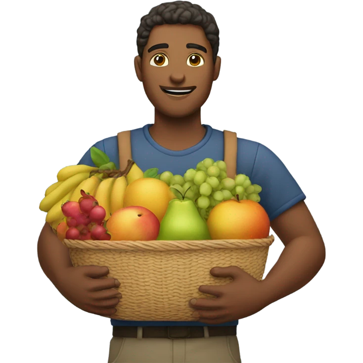 Man holding fruit basket emoji