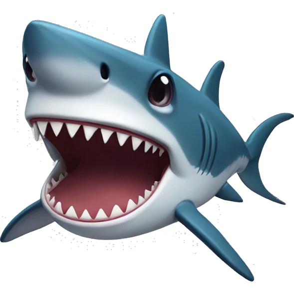 Silly shark emoji
