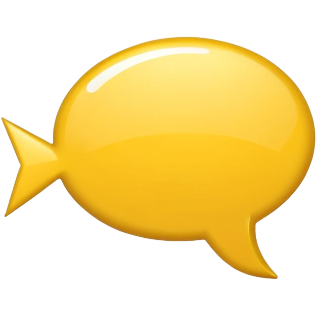 a yellow speech bubble but instead of a normal tail it’s a pointing arrow instead emoji