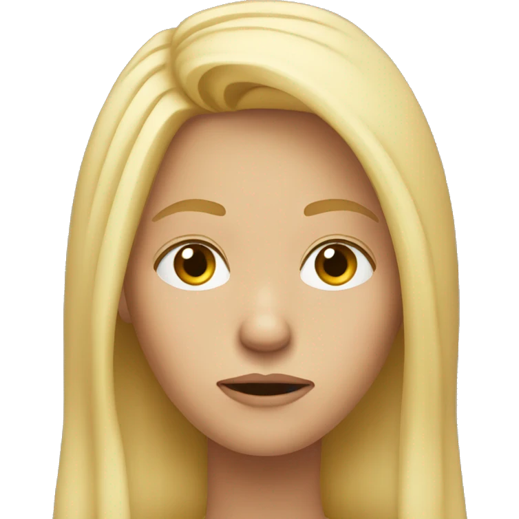 Long hair Blonde disappointed  emoji