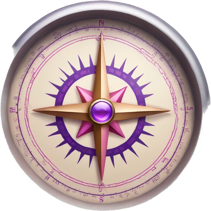 Beautiful classic compass with purple and pink grading emoji