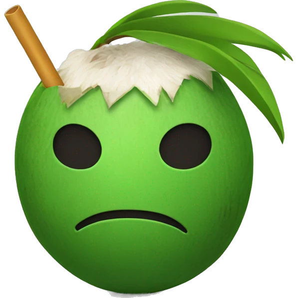a green coconut with a straw on it emoji