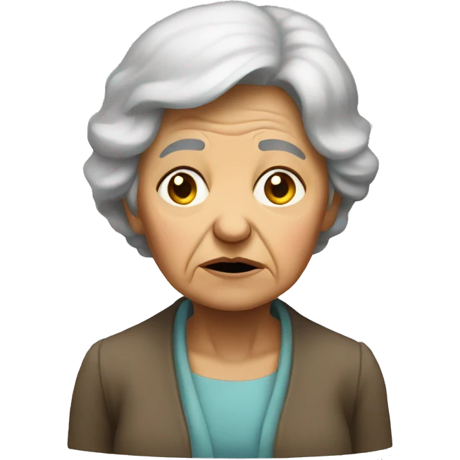 old woman sad standing  emoji