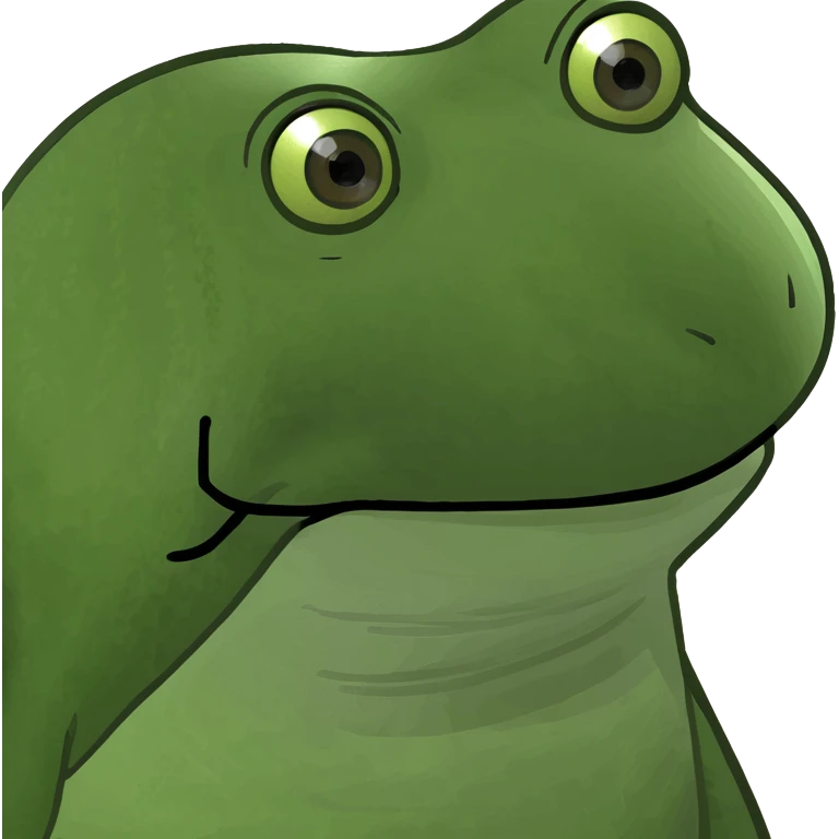 A migrant in a taxi, green frog meme emoji