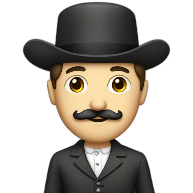 Frenchman in national suit with a mustache emoji